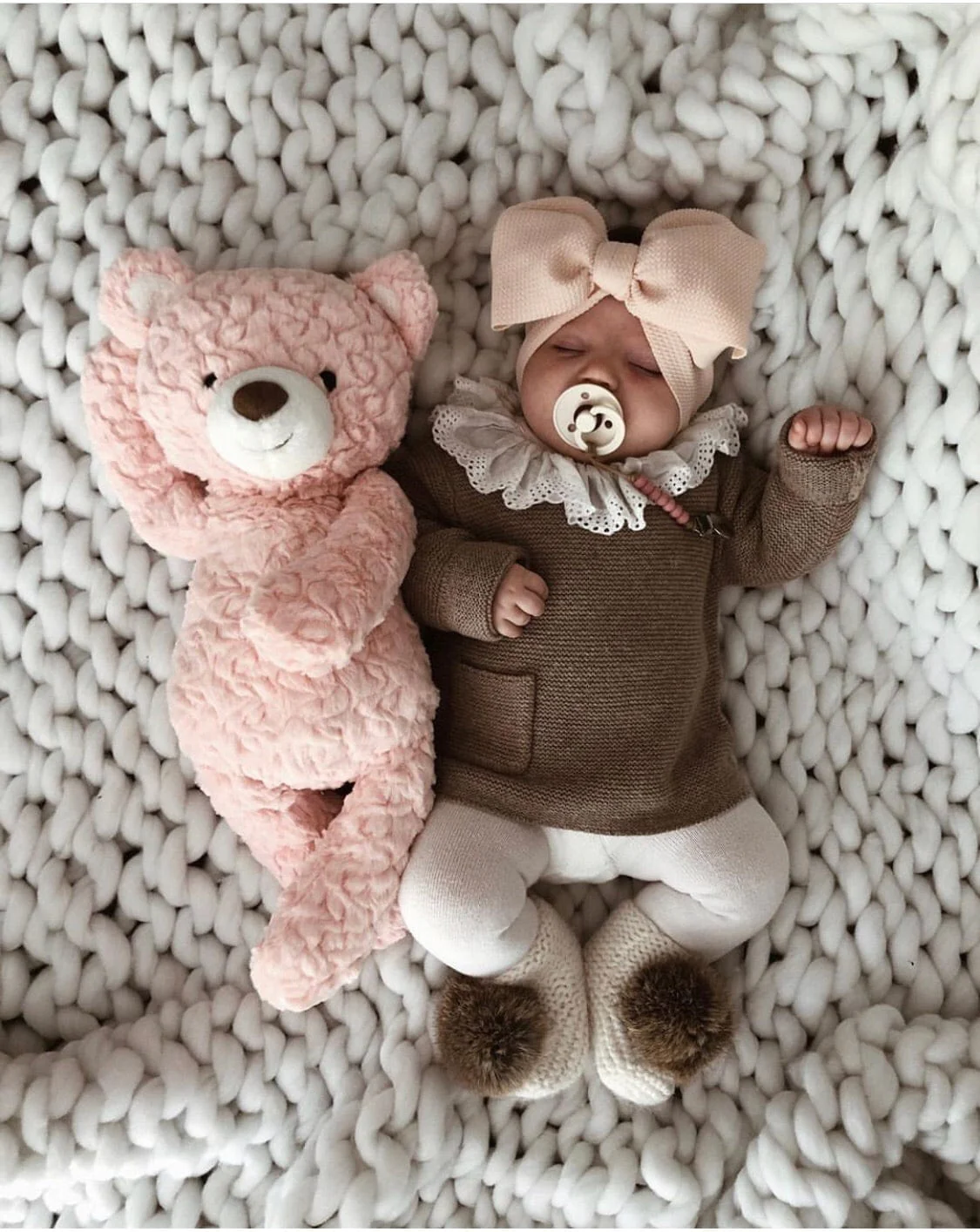 Ivory Angora Pom Pom Booties - Image 12