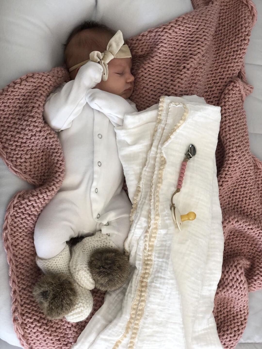 Ivory Angora Pom Pom Booties - Image 19