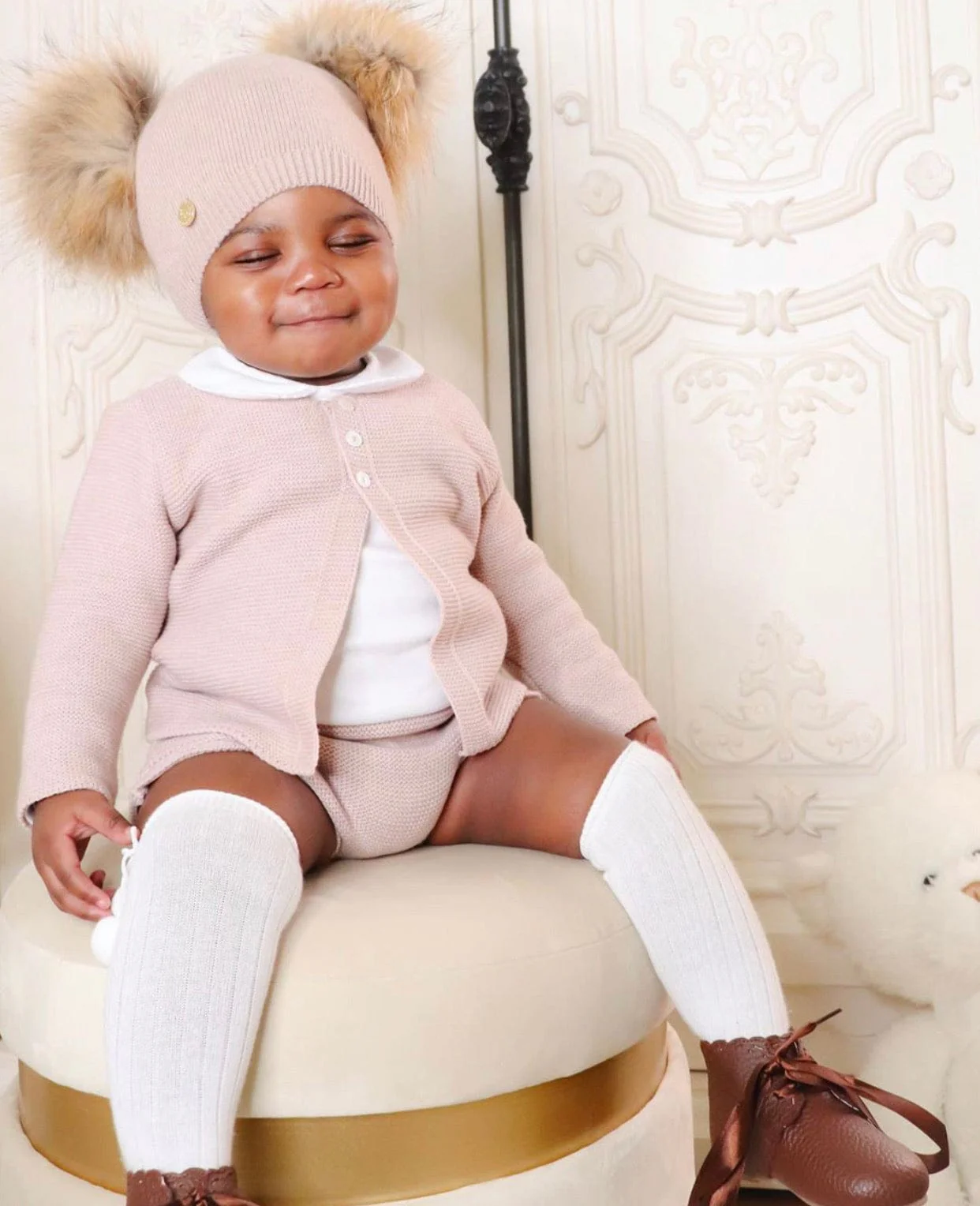 Sasha Double Pom Angora Beanie Hat - Image 11