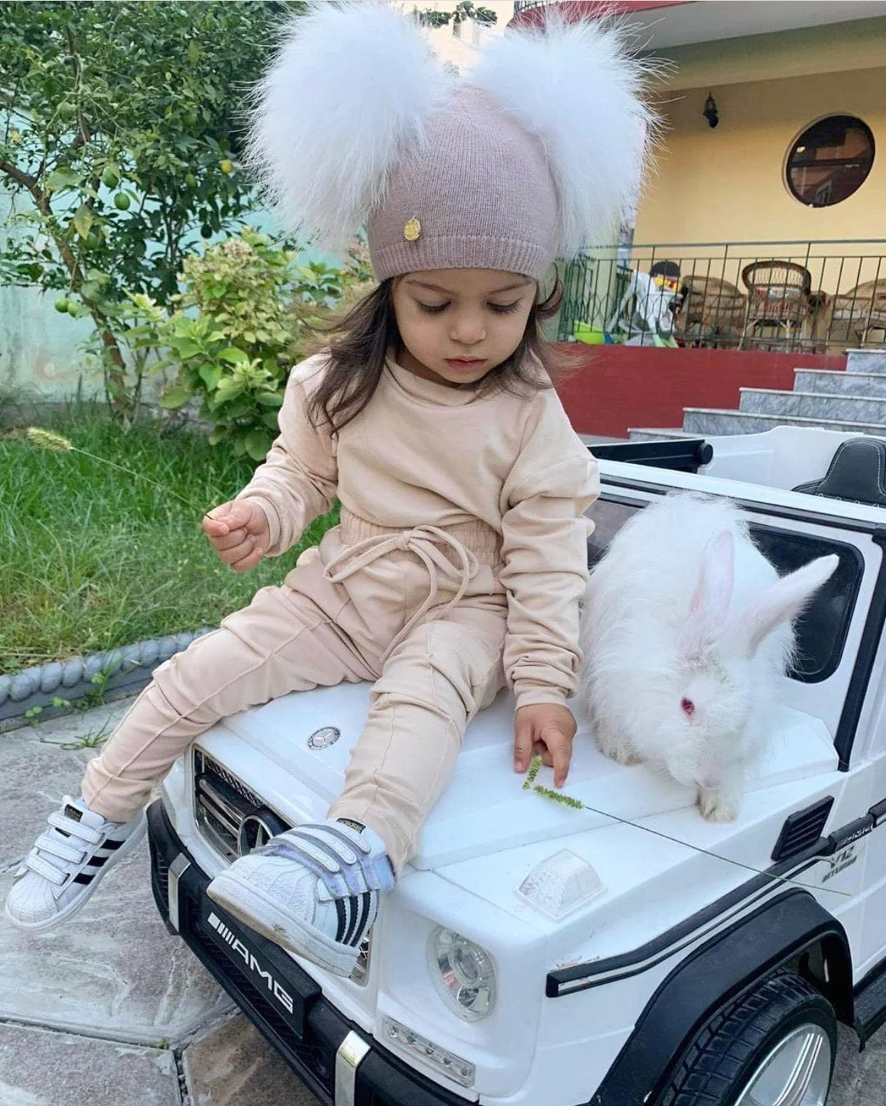 Sasha Double Pom Angora Beanie Hat - Image 16