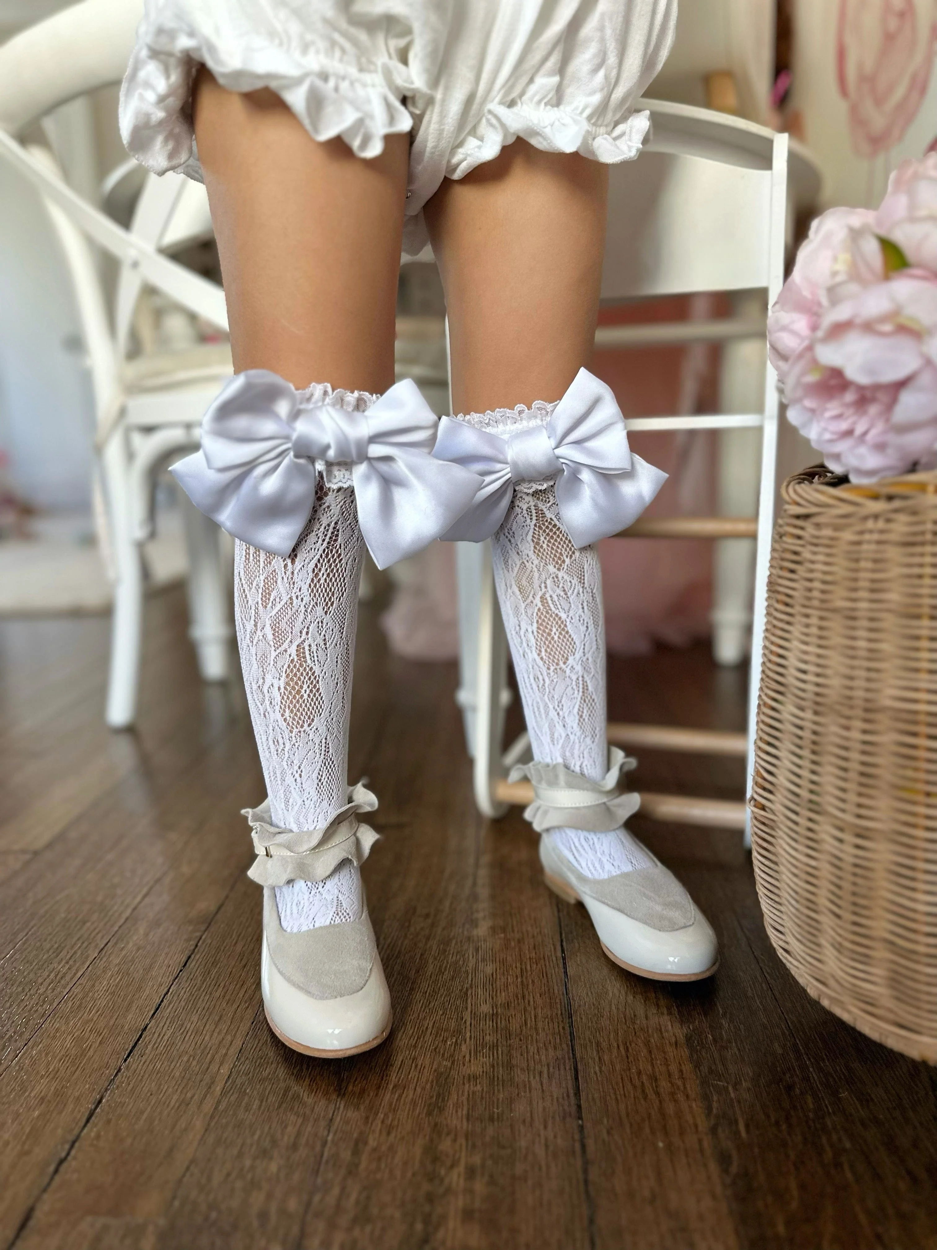 Lola Lace Socks with Satin Bows - Image 13