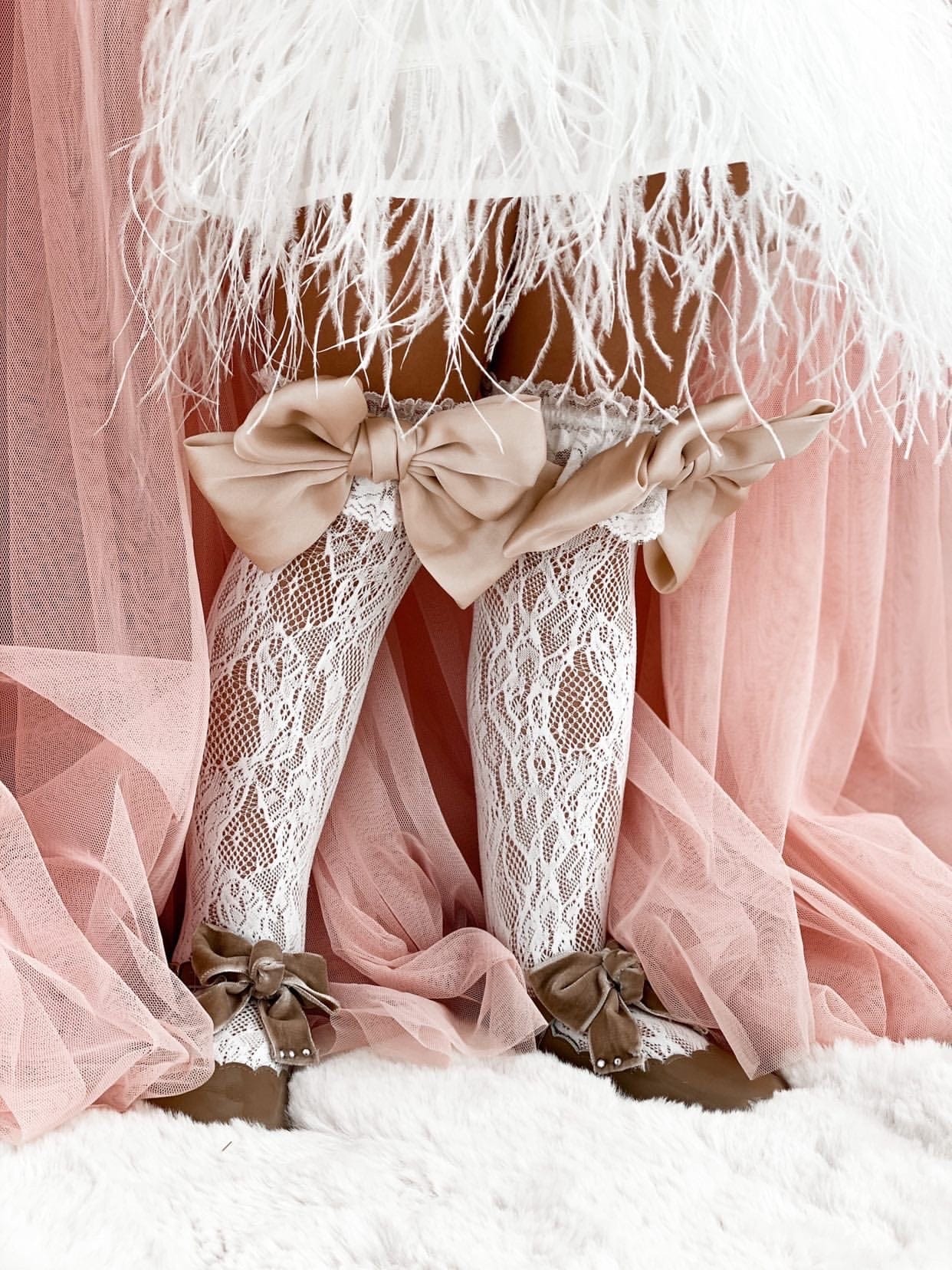 Lola Lace Socks with Satin Bows - Image 3