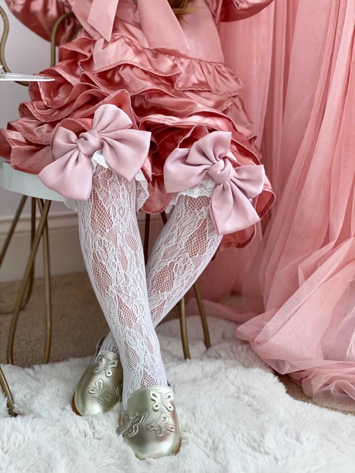 Lola Lace Socks with Satin Bows - Image 4