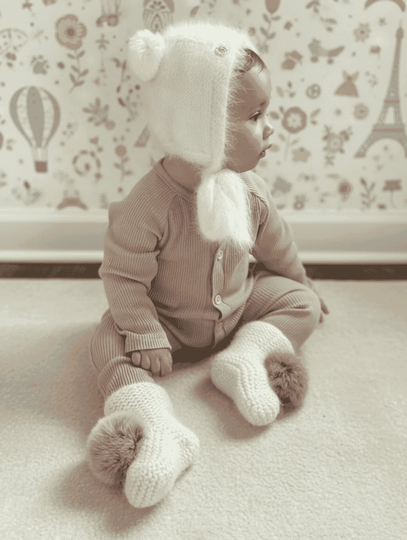 Ivory Angora Pom Pom Booties - Image 27